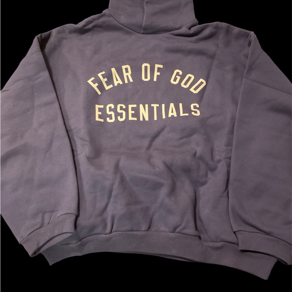 Essentials Black Hoodie with Gold Print